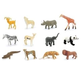 Zvířátka figurky divoká zvěř 12 ks set 10 cm
