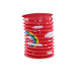 Lampion válec 15 cm Duha
