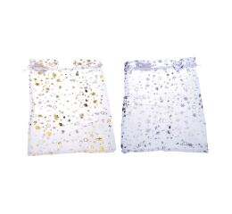 Sáček ORGANZA Hvězdy 20x30 cm Vánoce