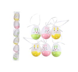 Vajíčko dekorační plastové barevné 6 cm v tubě, 6ks