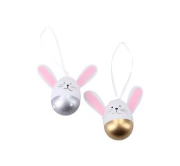 Vajíčko dekorační plastové malované na zavěšení 6 cm, 6ks