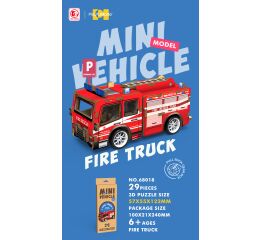 3D puzzle dřevěné - Hasičské auto 12 cm