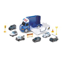 Auto policejní s efekty a 6 malými auty 34 cm