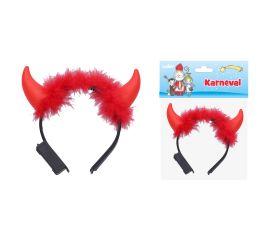 Rohy čertovské svítící (blikající) s ozdobou 17x17 cm