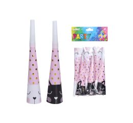 Párty trumpetky KOČKA 20 cm, 6 ks