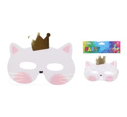 Párty škraboška KOČKA 16,6x12,7 cm, 6 ks