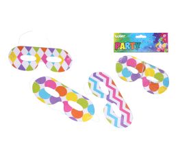 Párty škraboška MIX 16x7 cm, 6 ks