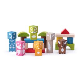 Kostky barevné s potiskem 26 ks - 3,3 cm