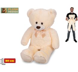 Plush Friends medvěd plyšový 80cm béžový s mašlí