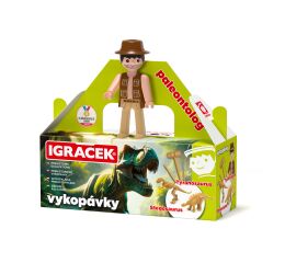 Igráček Paleontolog - figurka s vykopávkami dinosaurů Tyranosaura a Stegosaura