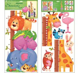 Samolepka na zeď Růstový metr Zvířátka v Zoo do 120 cm