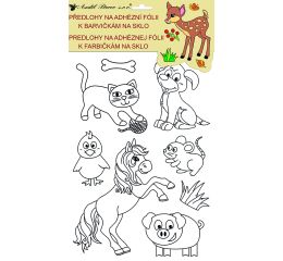 Předlohy s vyvýšenou konturou 12,5 x 35 cm, zvířátka