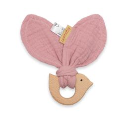 Kousátko s ptáčkem New Baby Bird pink