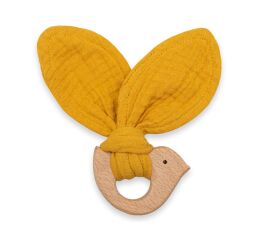 Kousátko s ptáčkem New Baby Bird mustard