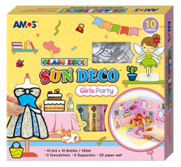Barvy na sklo sada 10 barev 10,5 ml + 6 sklíček DÍVČÍ PÁRTY, 3D KULISY