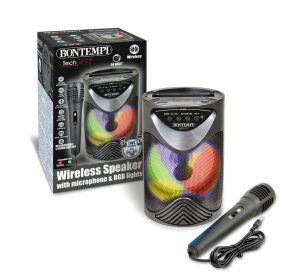Bontempi Bezdrátový reproduktor s mikrofonem a RGB osvětlením 12,5x12,5x18 cm