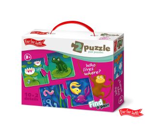 Far Far Land Puzzle párovací domečky zvířat