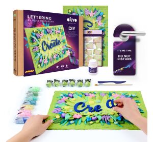 OKTO Lettering Výtvarný set malování hmotou "CREATE" 30x40 cm
