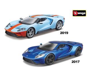 Bburago 1:32 Ford GT - 2019 - Light Blue/Orange