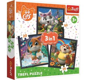 Trefl Puzzle 3v1 - Seznamte se s milými kočkami