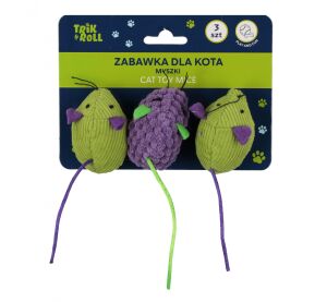 Hračka pro mazlíčky Myšky pro kočky set 3ks 6cm