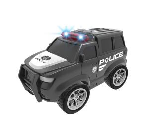 Auto policejní na setrvačník s efekty černé 22,5 cm