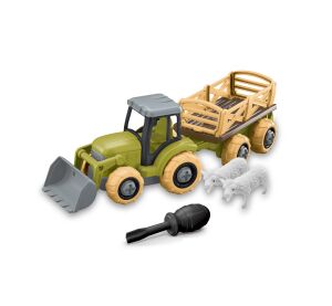 Traktor s přívěsem a zvířaty šroubovací 25 cm
