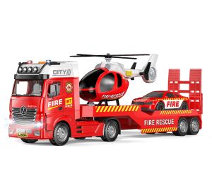 Auto hasiči tahač a helikoptéra s efekty set 55 cm