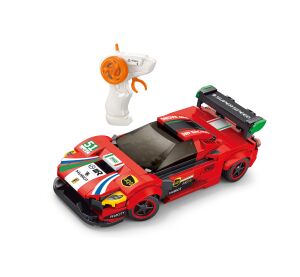 Stavebnice Auto červené RC na dálkové ovládání 17 cm 279 dílků - český obal