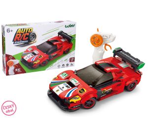 Stavebnice Auto červené RC na dálkové ovládání 17 cm 279 dílků - český obal
