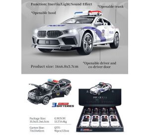 Auto policejní na setrvačník s efekty 15 cm