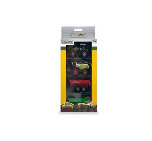 Traktor a kombajn s vlečkami kov/plast set 19,5 cm
