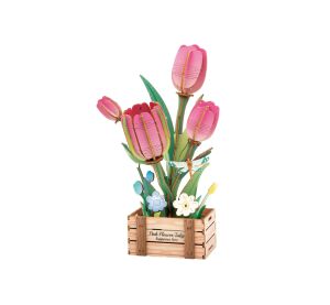 Stavebnice 3D dřevěná - Tulipán 21 cm