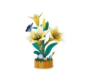 Stavebnice 3D dřevěná - Lilie 22 cm