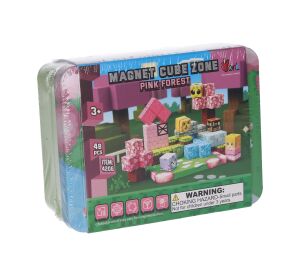 Stavebnice Magnet Cube Zone - Pink Forest 48 dílků