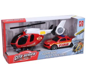 Hasičský vrtulník s efekty set 29cm