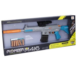 Puška Pioneer M416 s pěnovými náboji a patronami 71 cm