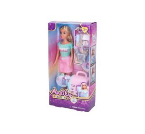 Panenka s kočkou 30 cm