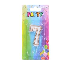 Párty svíčka 7 - zlatá