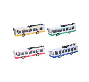 Trolejbus kovový s efekty 16 cm