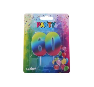 Párty svíčka číslo 60 Duha
