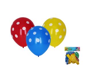 Balónek nafukovací 30cm - sada 10ks, potisk puntík