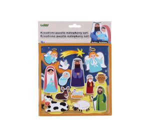 Kreativní puzzle nálepkový set 26x20 cm Betlém