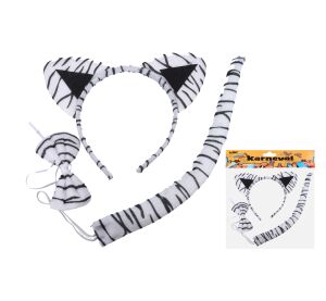 Set karneval - čelenka kravička/bílý tygr