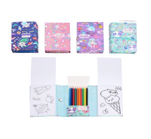 Omalovánky cestovní 2x30 listů + 10 ks pastelky
