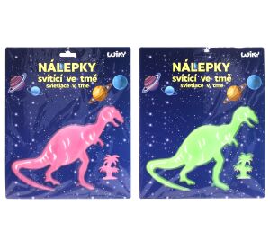 Nálepky 25,5x31 cm svítící ve tmě Dinosauři