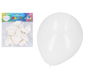 Balónek nafukovací 30 cm - sada 10ks, bílý