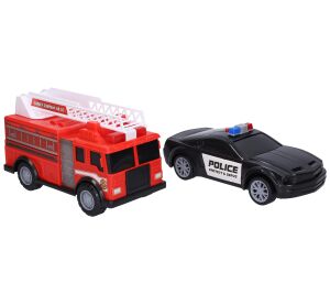 Auto policejní a hasičské s efekty 23 cm