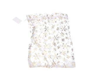 Sáček ORGANZA Vločky 25x35 cm Vánoce