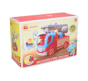 Auto hasičské dřevo/plast s efekty 25cm
